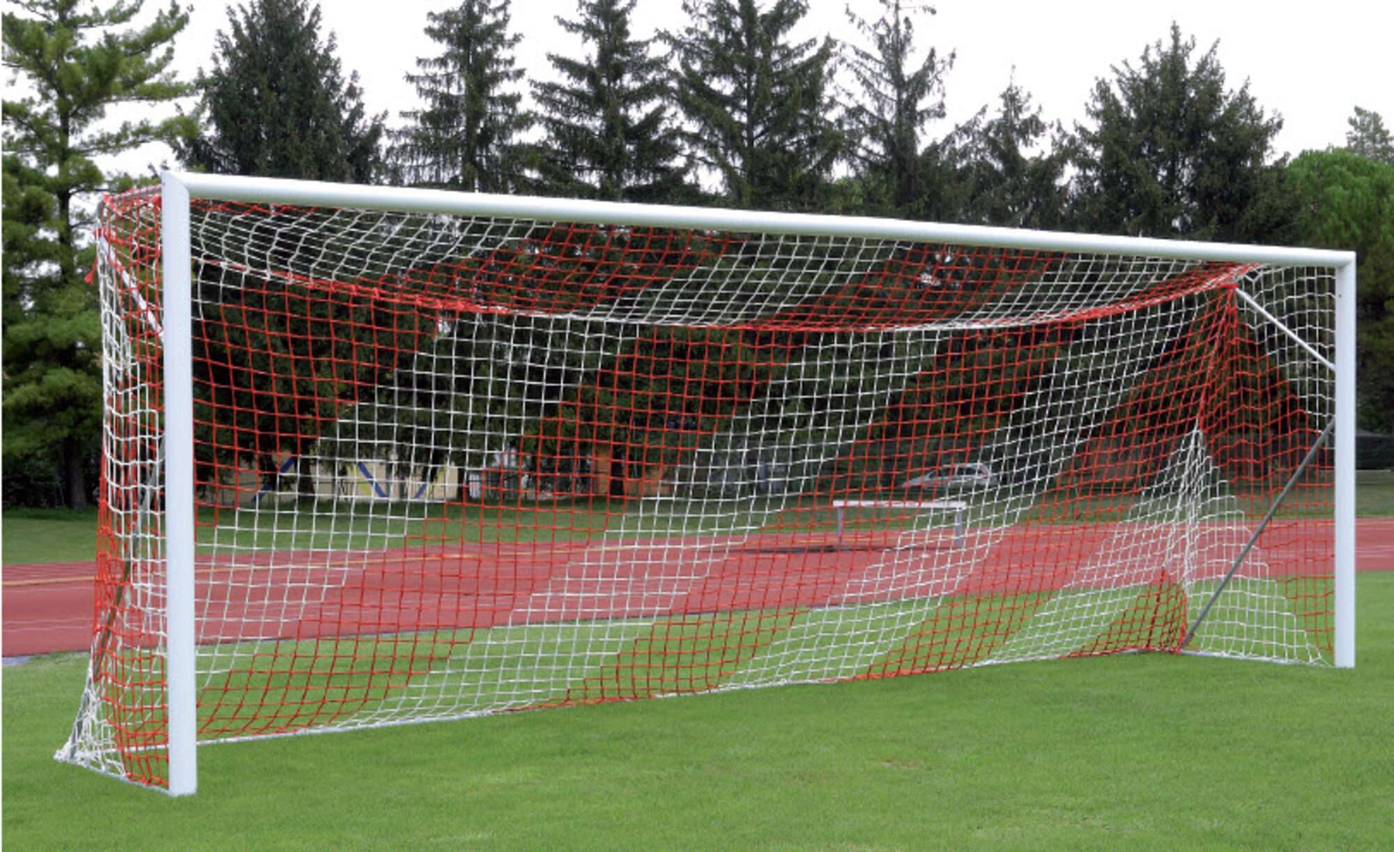 Image du produit : But de foot à 8 transportable 6 x 2.1m en aluminium - Bleu