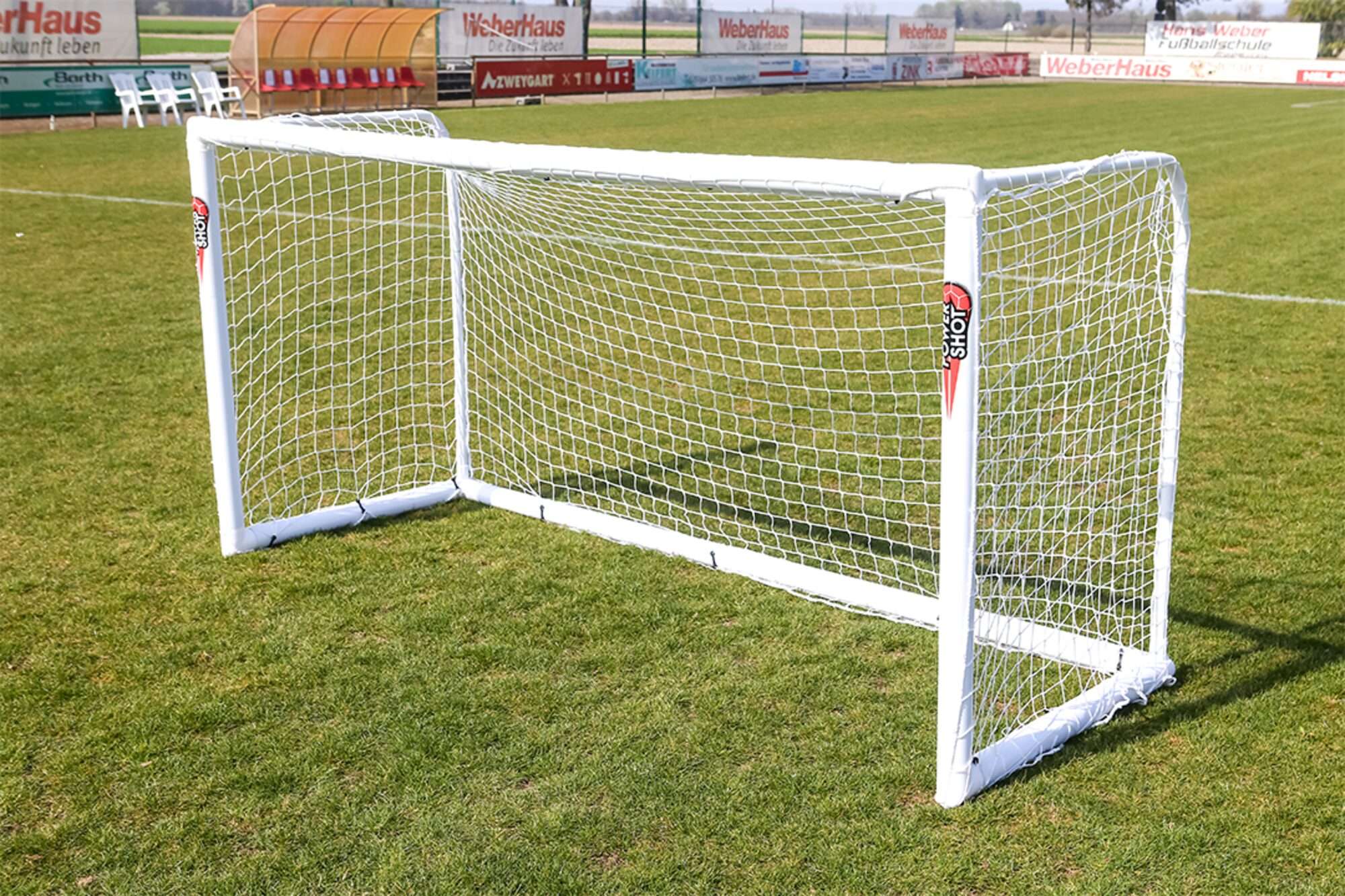 Image du produit : But de foot POWERSHOT 2,4 x 1,8 m + filet, ancrages