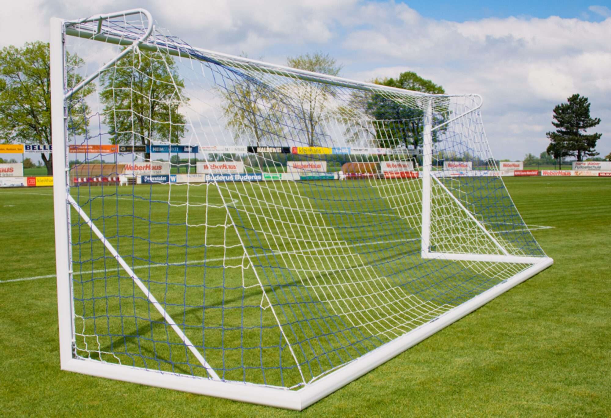 Image du produit : Filet de foot - 6 x 2,1 x 0,8 x 1,60 m - 3 mm - BLEU/BLANC