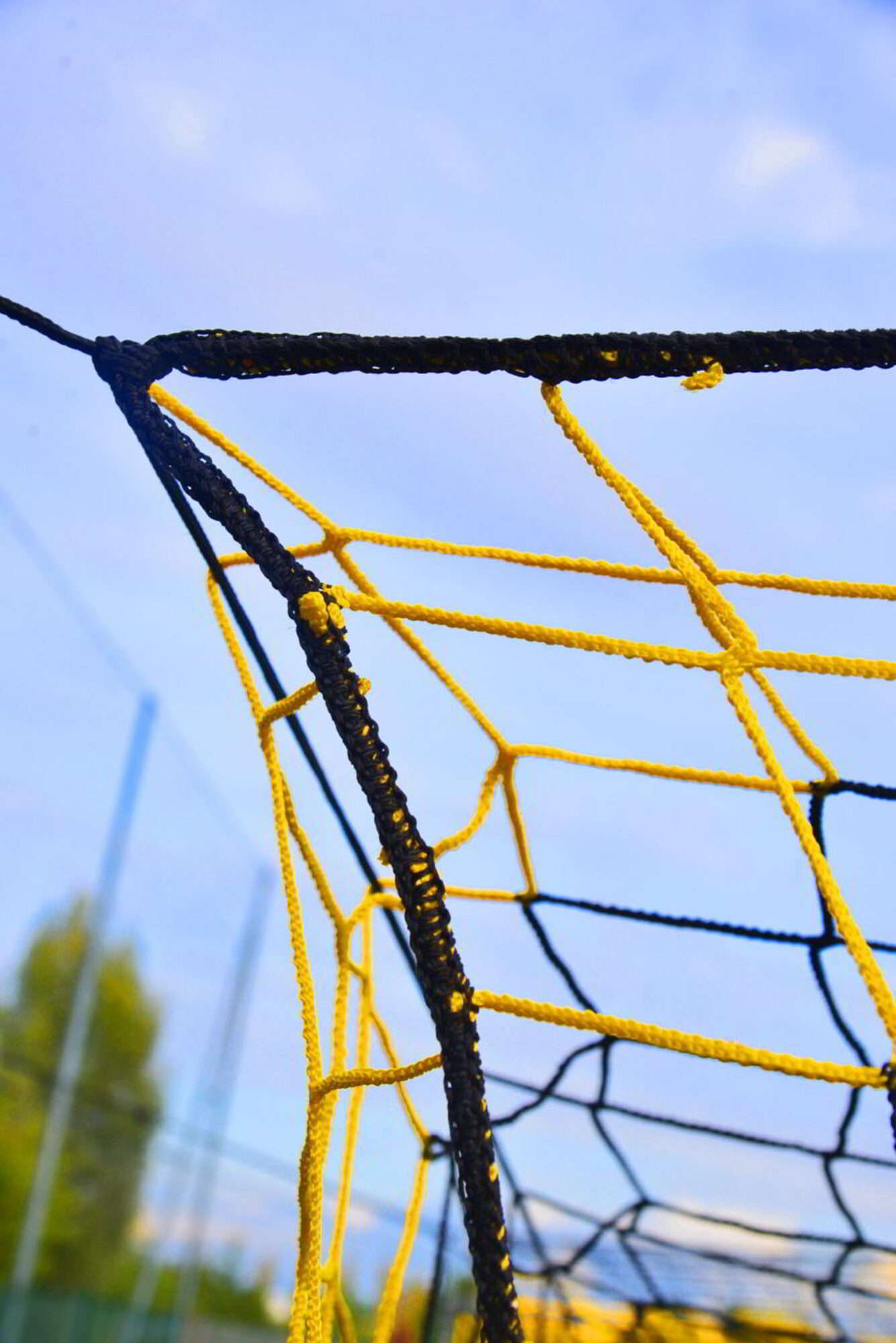 Image du produit : Filet de foot - 7,32 x 2,44 x 2 x 2m - 4mm - NOIR / JAUNE