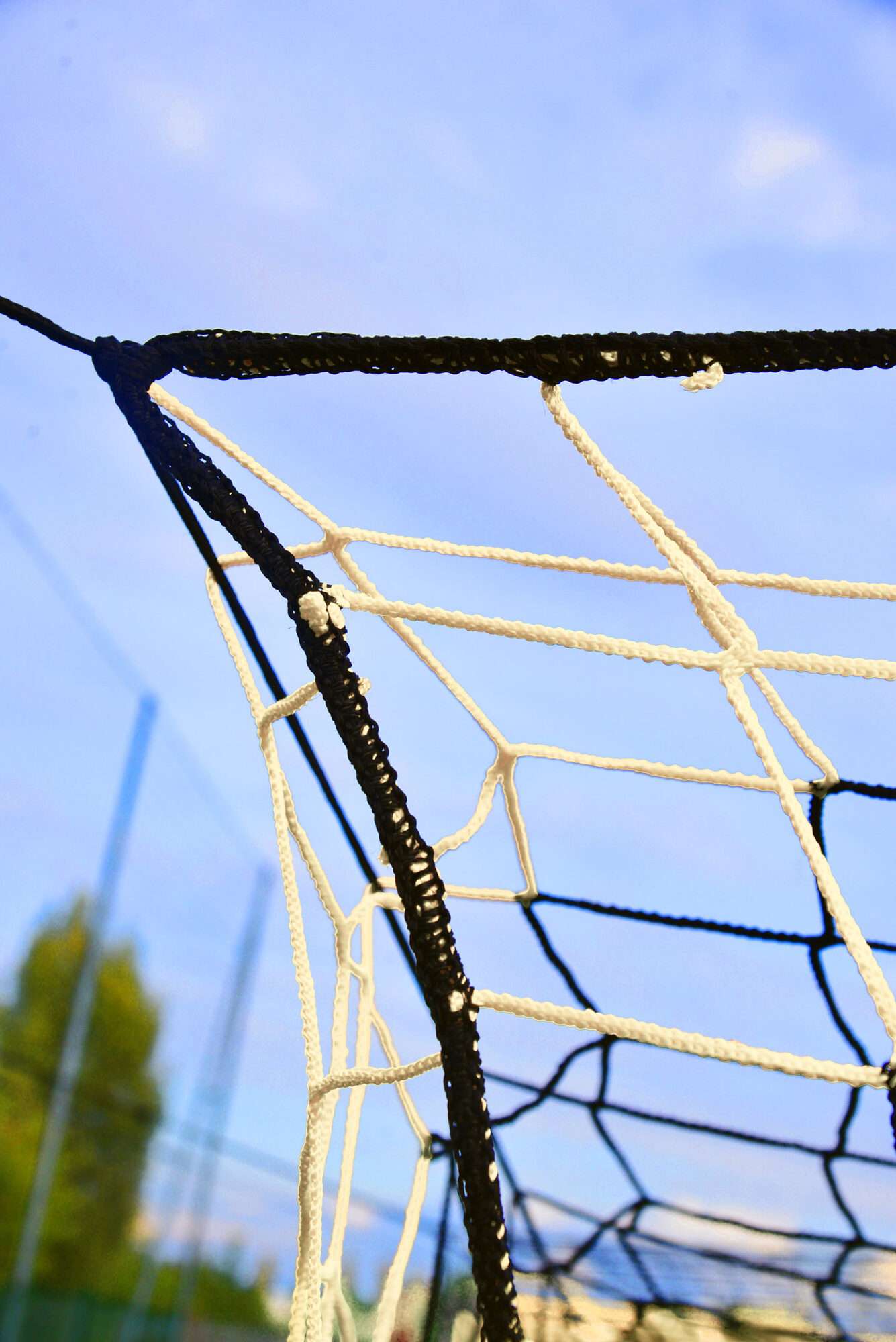 Image du produit : Filet de foot - 7,32 x 2,44 x 2 x 2m - 4mm - BLANC / NOIR