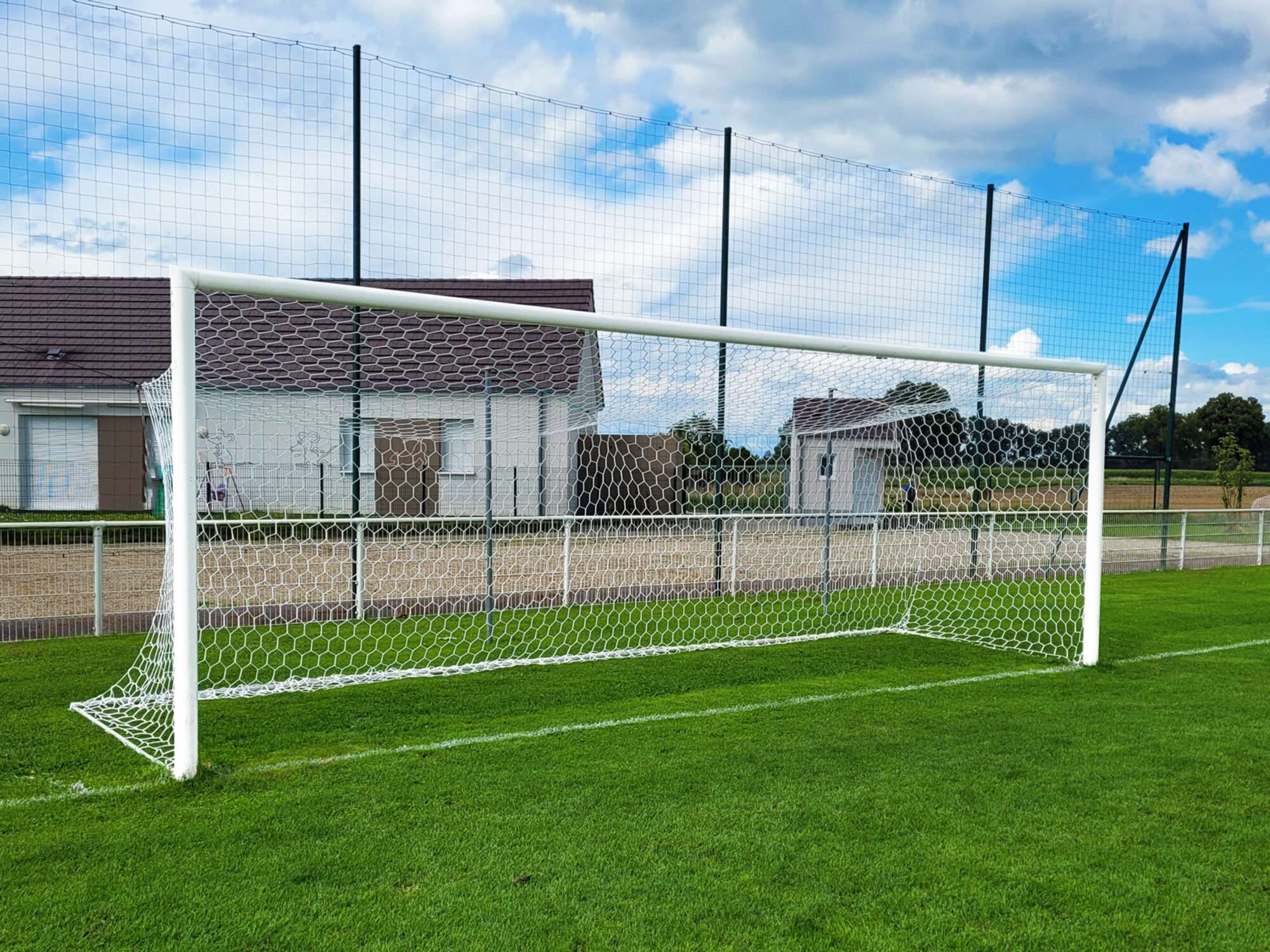 Image du produit : Filet de foot - 7,32 x 2,44 x 2 x 2 m - 4mm - BLANC / BLEU