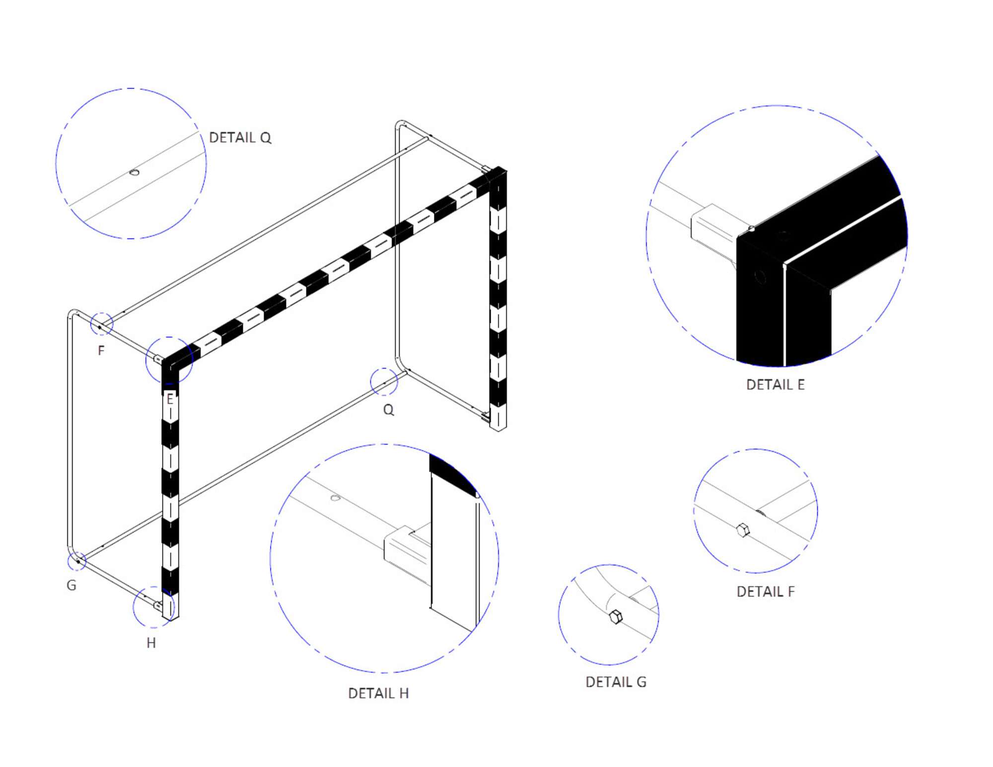 Image du produit : But de handball - Mobile & Pliable - Acier ou Alu