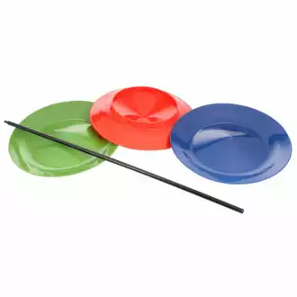 Assiettes de jonglage avec bâton