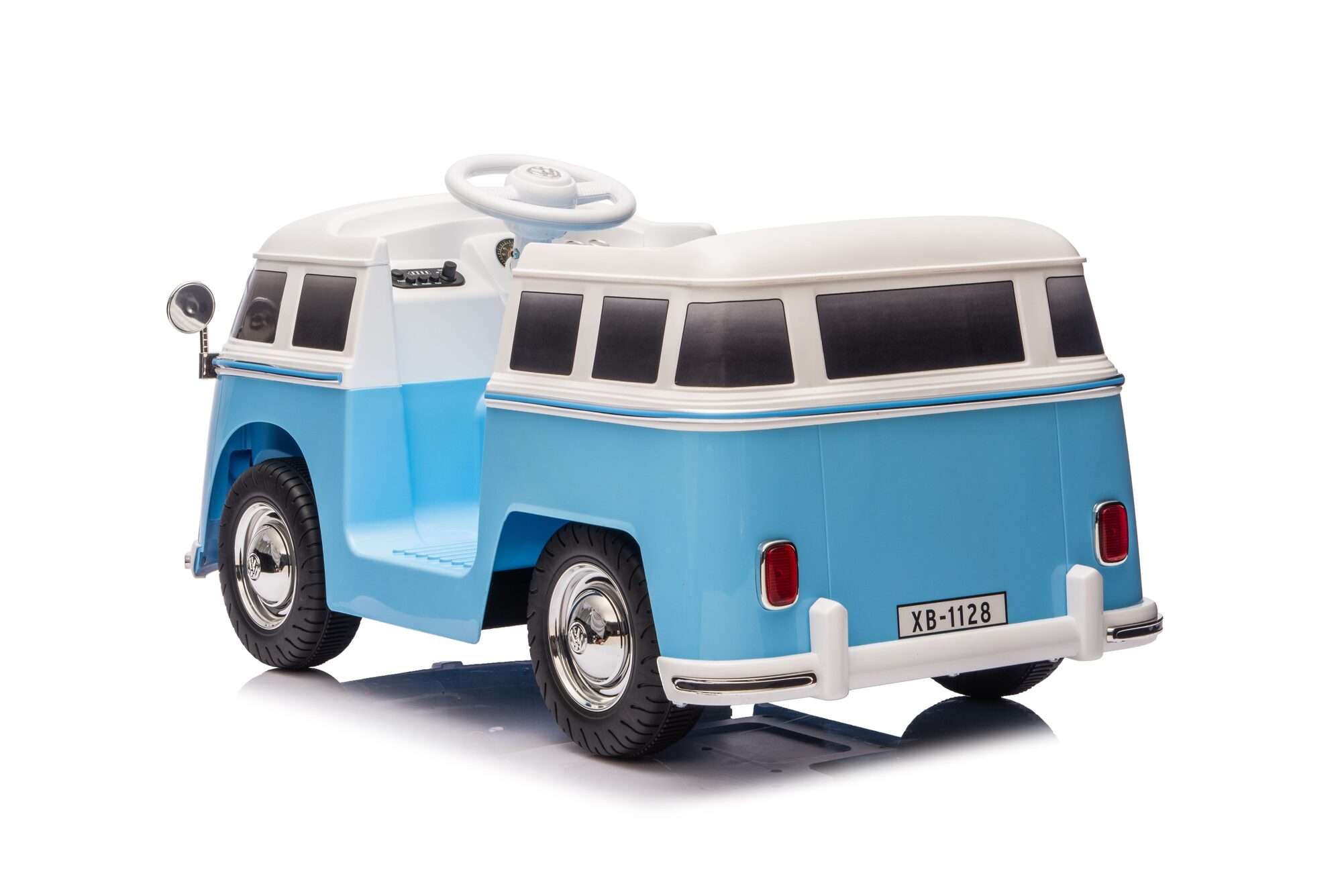 Image du produit : Voiture Électrique pour Enfant Volkswagen Officielle – Bleu & Blanc (3 à 8 ans)