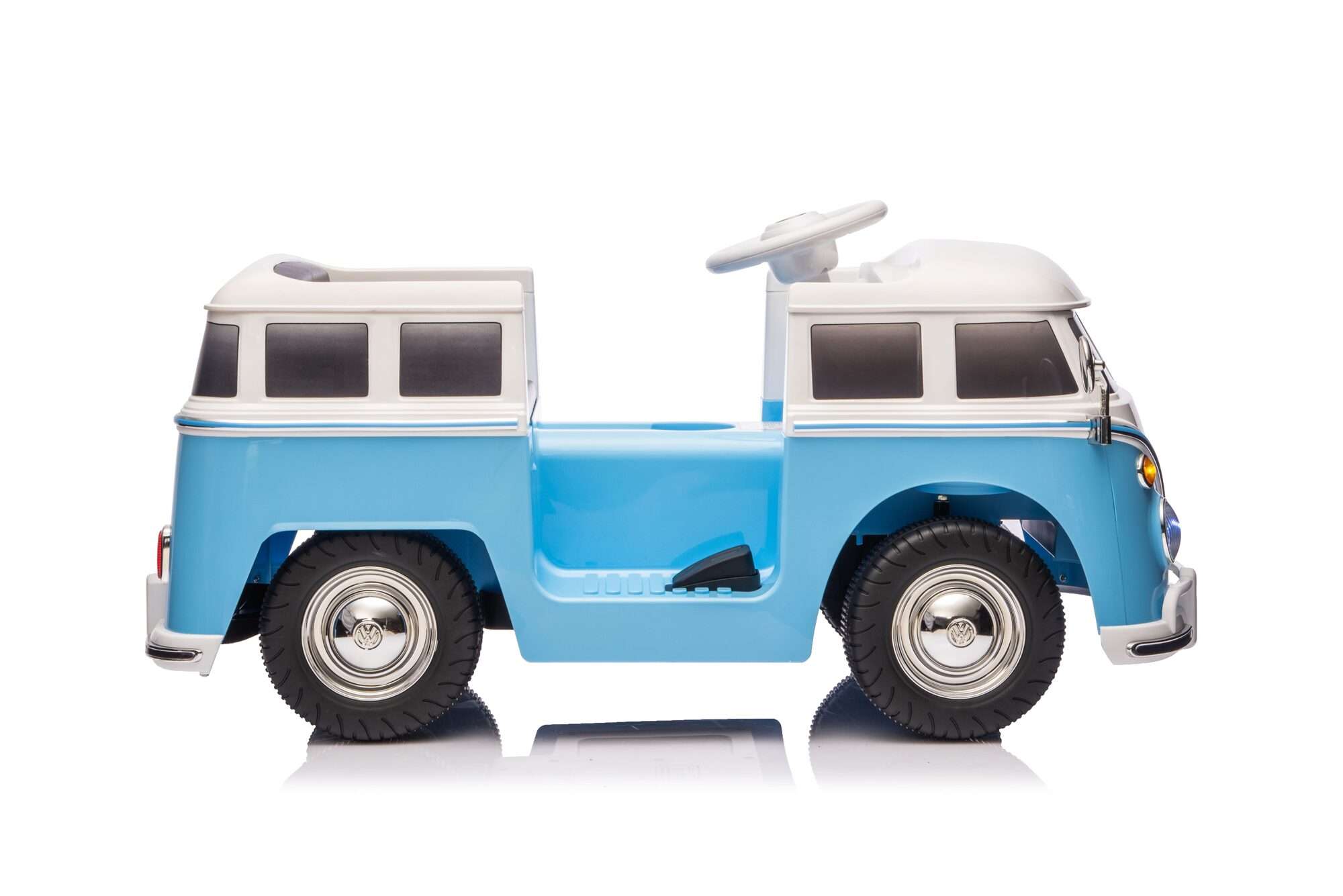 Image du produit : Voiture Électrique pour Enfant Volkswagen Officielle – Bleu & Blanc (3 à 8 ans)