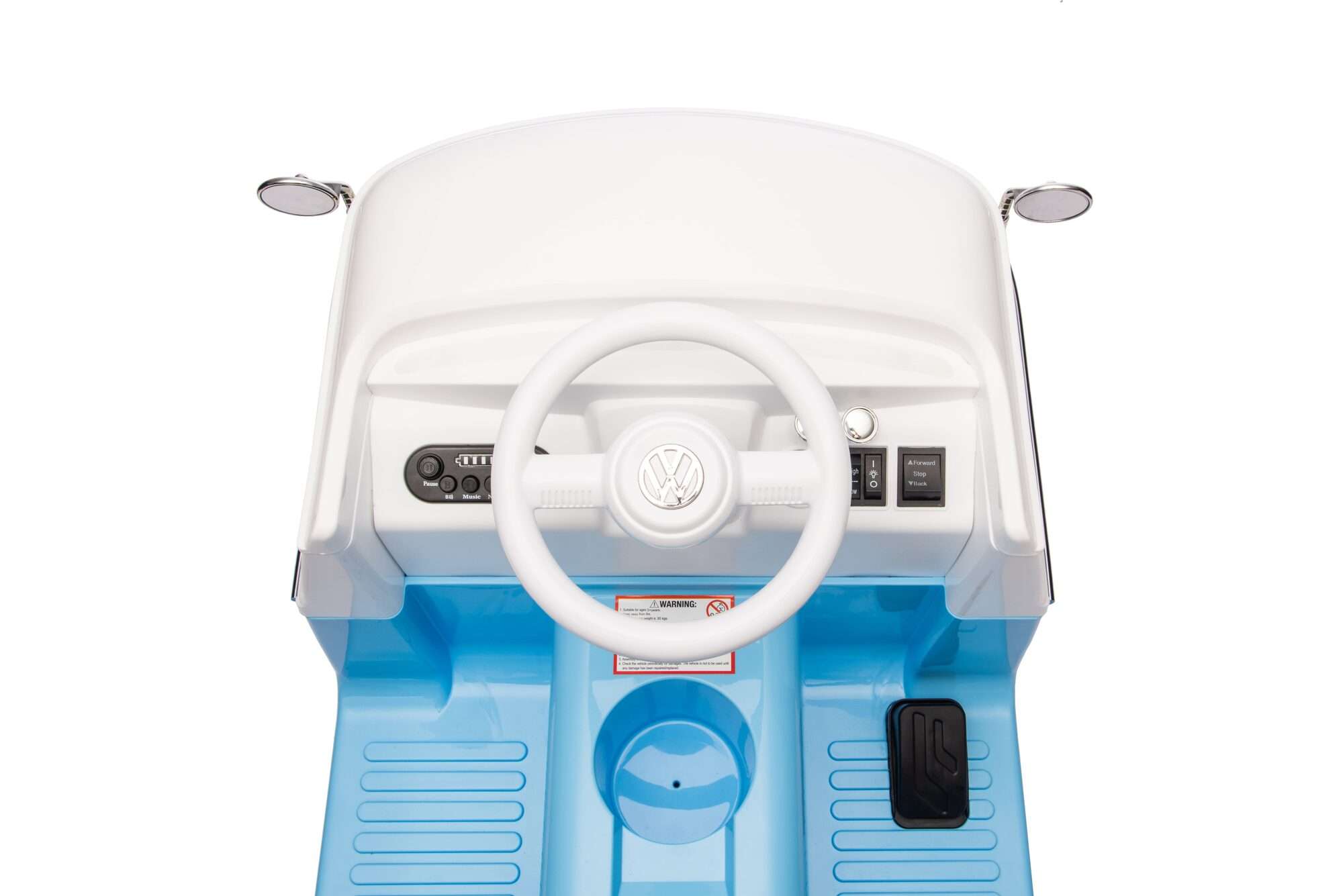 Image du produit : Voiture Électrique pour Enfant Volkswagen Officielle – Bleu & Blanc (3 à 8 ans)