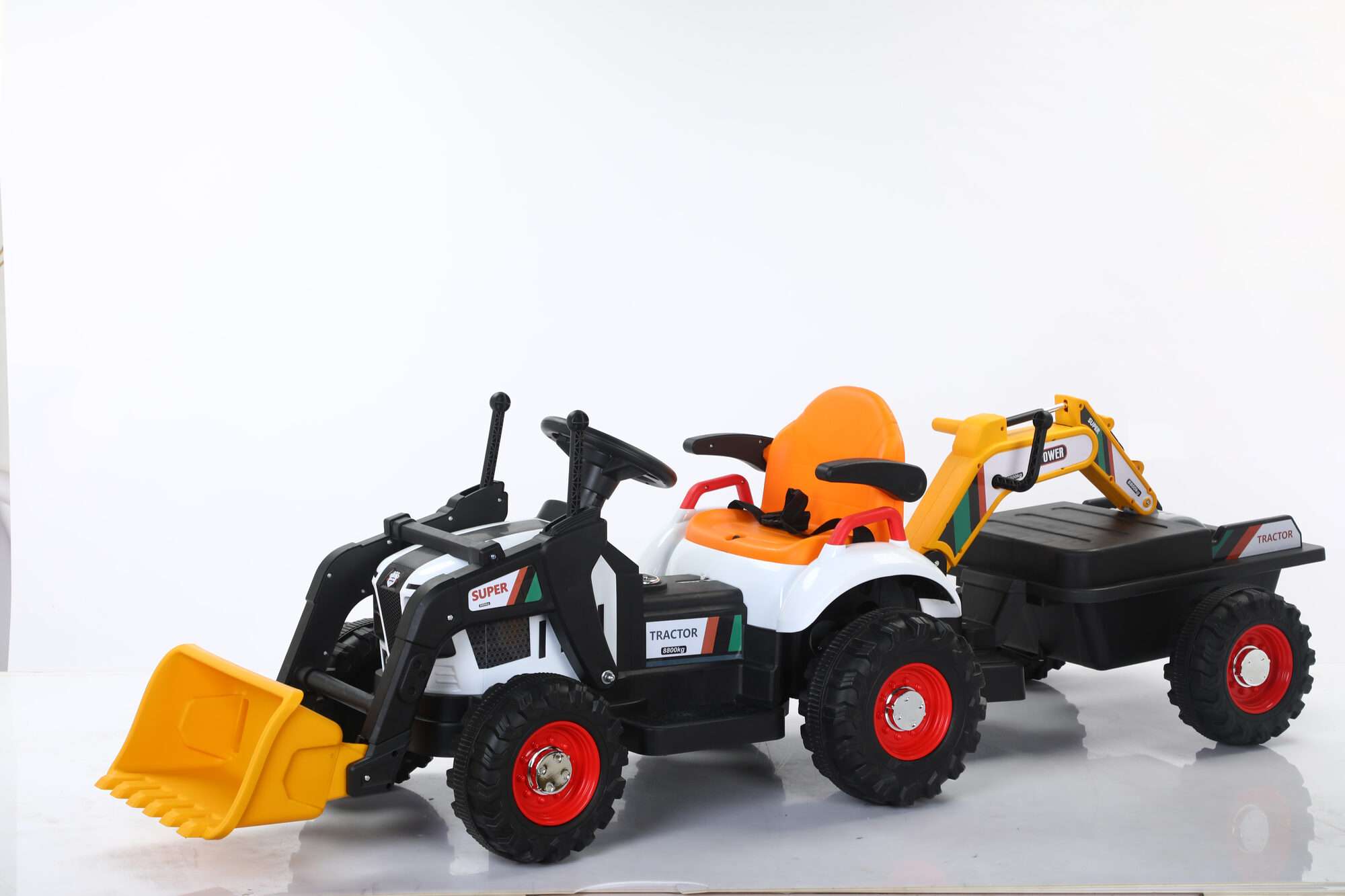 Image du produit :   Construction truck with manual pusher and backhow in yellow color (3-8 years)