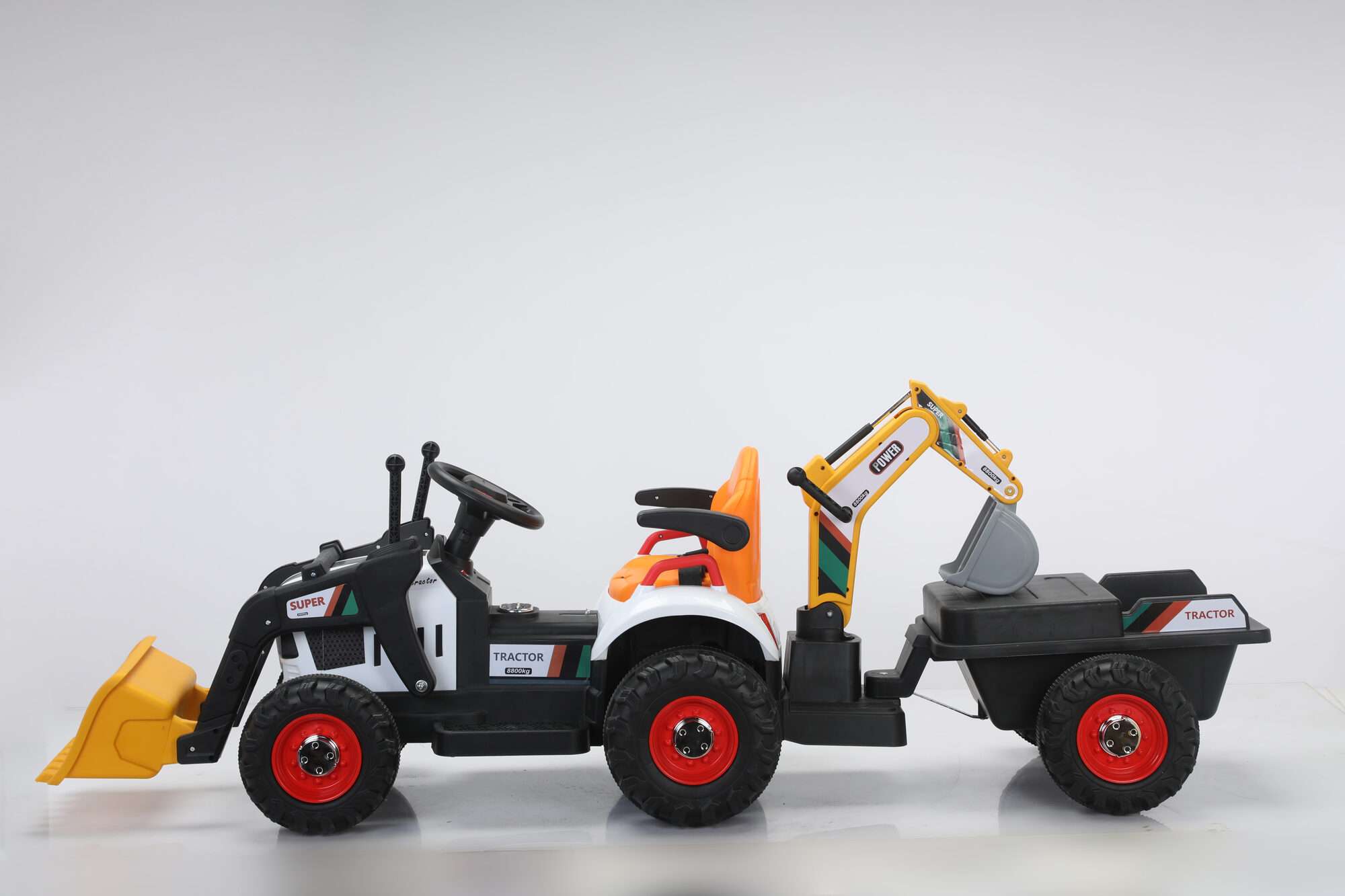 Image du produit :   Construction truck with manual pusher and backhow in yellow color (3-8 years)