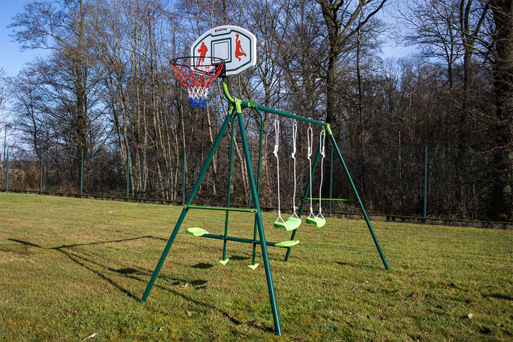 Image du produit : Balançoires trois agrès avec panier de basket