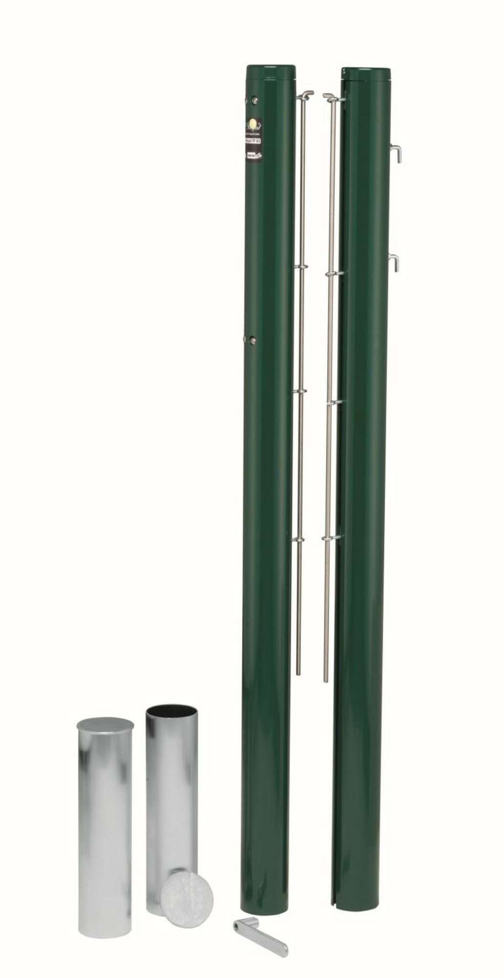 Image du produit : Poteaux de tennis ronds amovibles - aluminium avec fourreaux - Couleur au choix