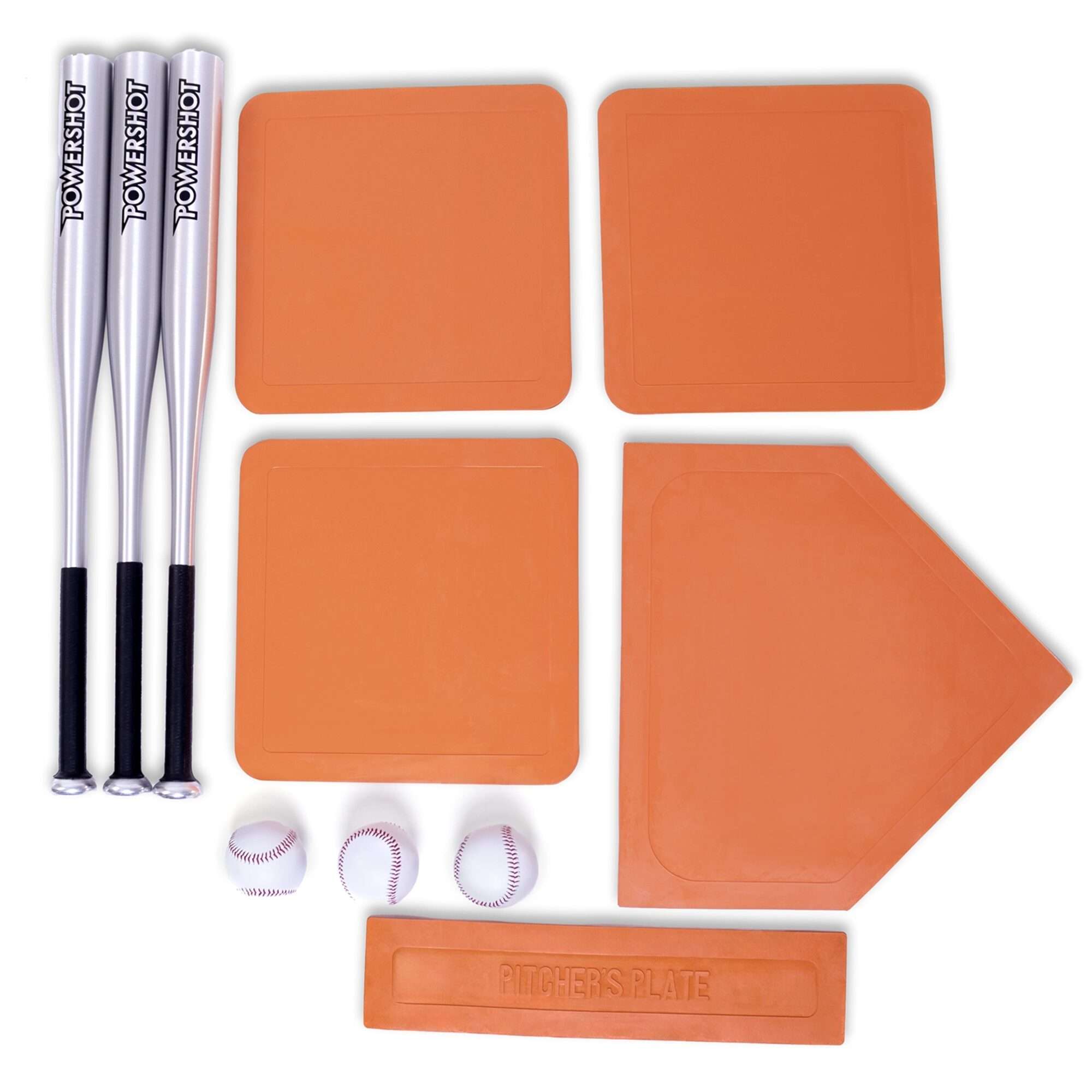 Image du produit : Kit de 3 battes en aluminium, 3 balles et bases de baseball