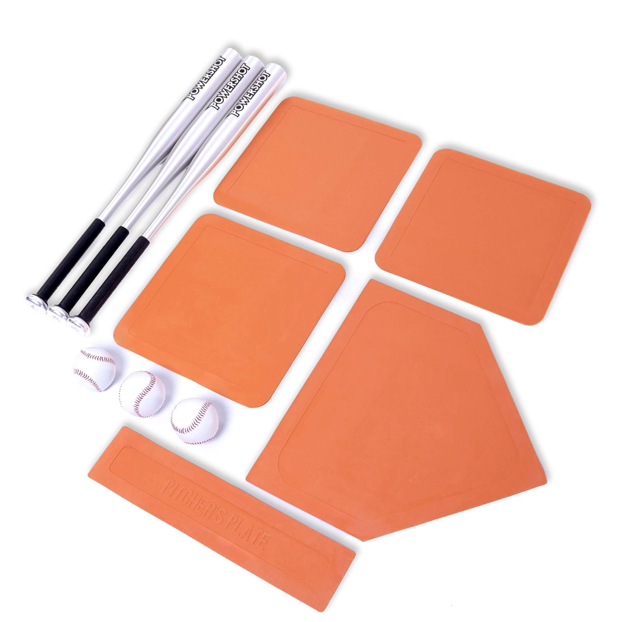 Image du produit : Kit de 3 battes en aluminium, 3 balles et bases de baseball