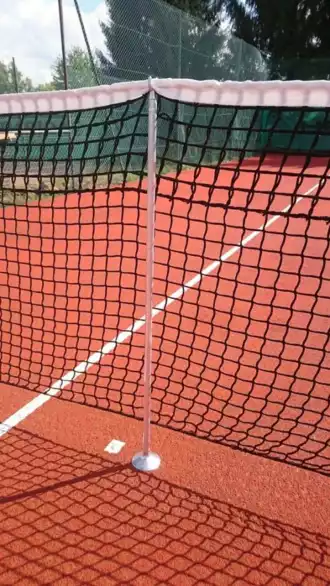 Paire de piquets de simple de tennis - Aluminium gris