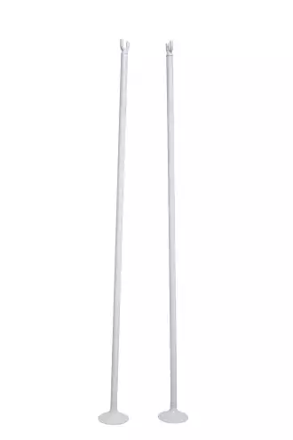 Paire de piquets de simple de tennis - Aluminium blanc