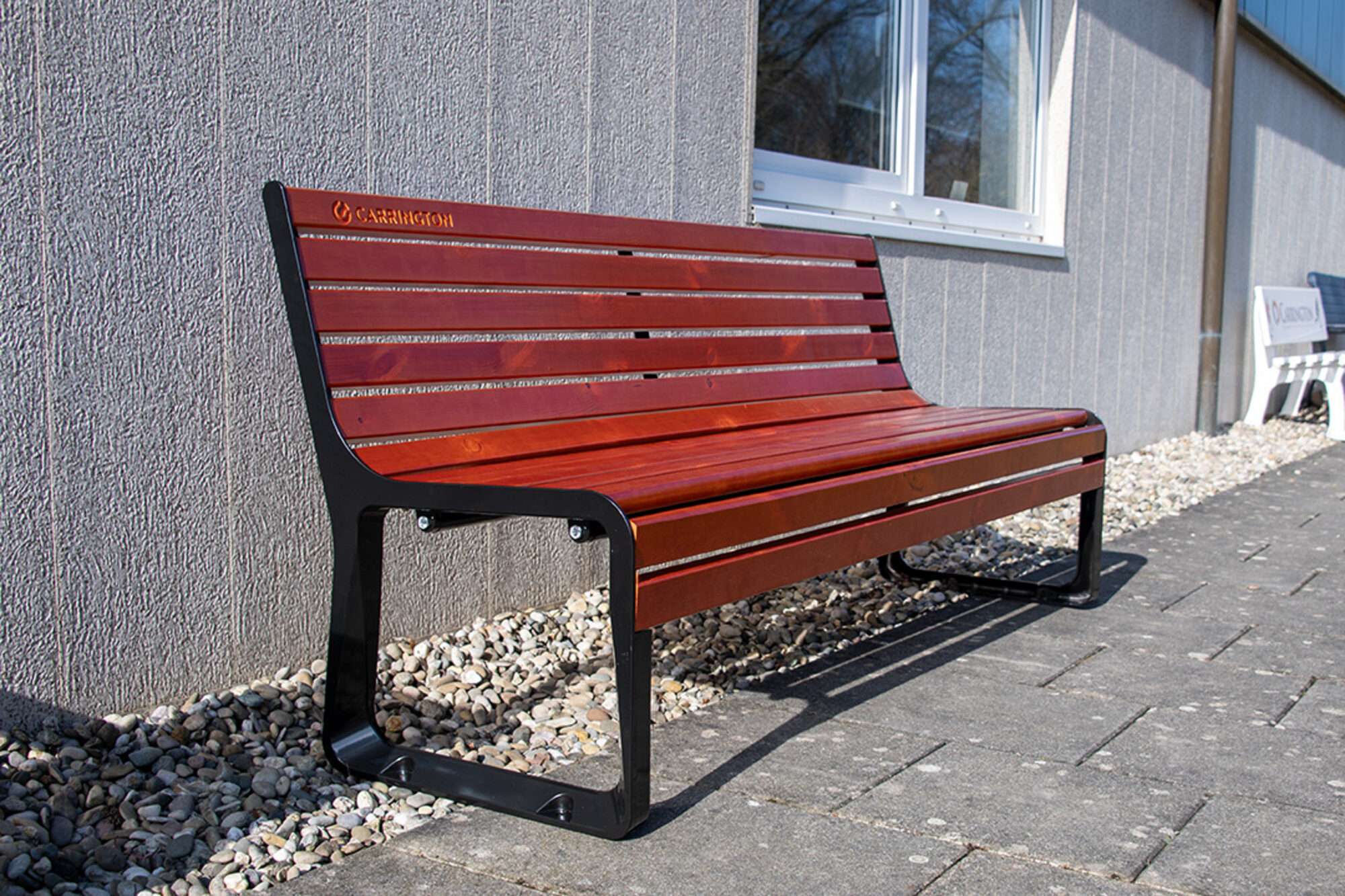 Image du produit : Banc tennis premium en bois avec dossier - 196 cm
