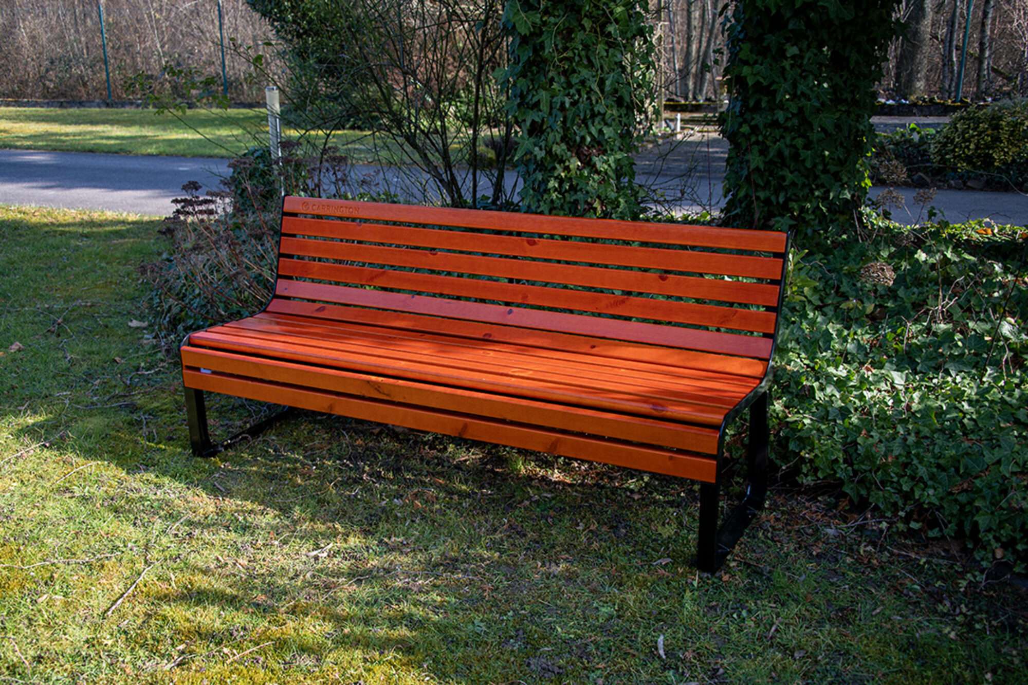 Image du produit : Banc tennis premium en bois avec dossier - 196 cm