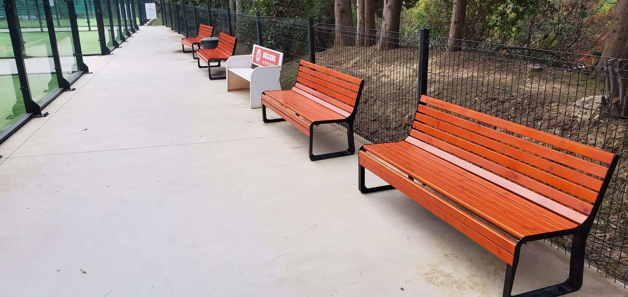 Image du produit : Banc tennis premium en bois avec dossier - 196 cm
