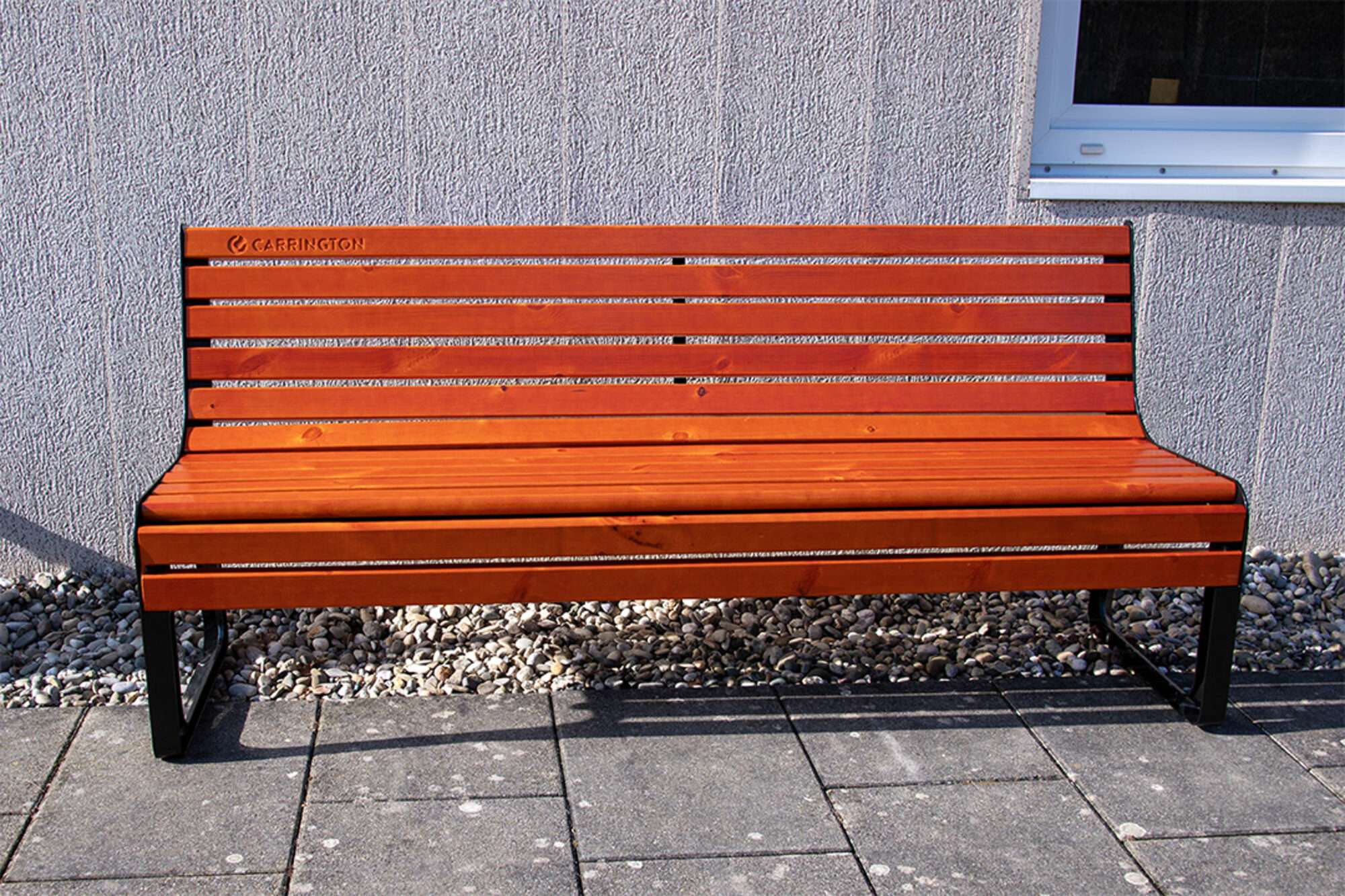 Image du produit : Banc tennis premium en bois avec dossier - 196 cm