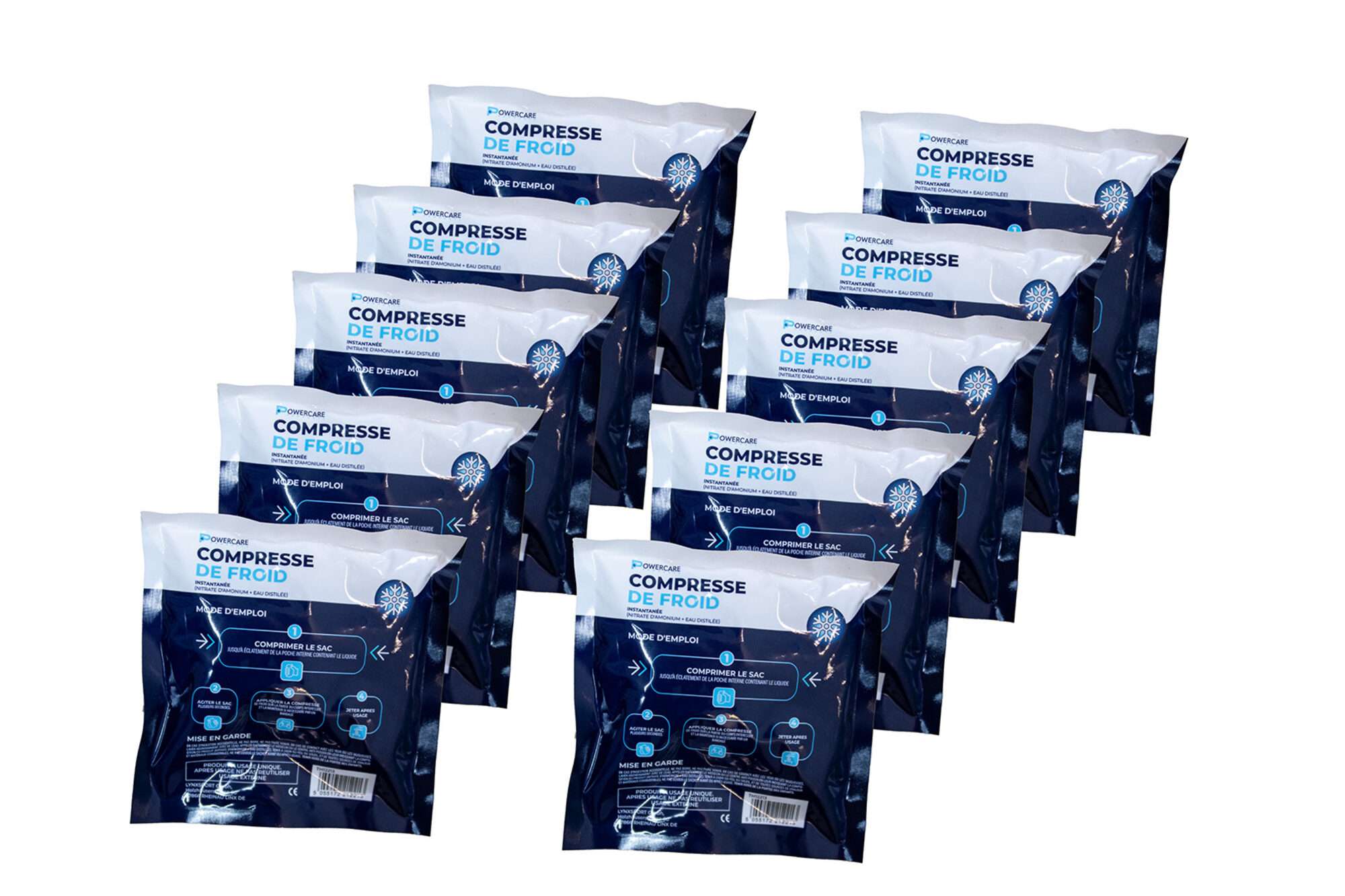Image du produit : Lot de 10 poche de froid instantanée 15 x 15 cm